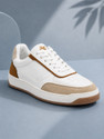 CANTABIL Mens White Beige Colourblock Casual