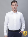 CANTABIL Men Self Design Formal White Shirt