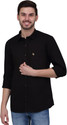 CANTABIL Men Solid Casual Black Shirt