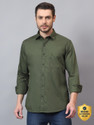 CANTABIL Men Solid Casual Green Shirt