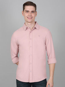 CANTABIL Men Solid Casual Pink Shirt