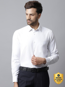 CANTABIL Men Solid Formal White Shirt