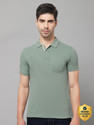 CANTABIL Men Solid Polo Neck Polycotton Green