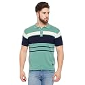 Cantabil Men Teal Cotton Polo Neck Half