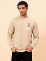 CANTABIL Printed Men Round Neck Beige T-Shirt
