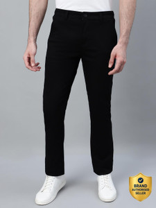 CANTABIL Regular Fit Men Black Trousers