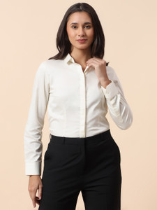CANTABIL Women Solid Formal White Shirt