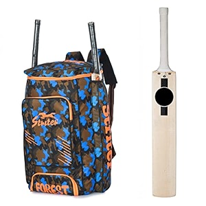canvas amp nylon padded foam material cricket kit bag with shoes compartment and 2 bat pocket  1 cricket bat