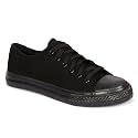 MOZAFIA Comfortable Fashion Lace-up Sneakers with Classic Low Tops Canvas Casual Shoes for Men (MZF-N-All-Sport-All BLACK-11)