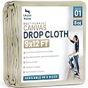 Canvas Drop Cloth 9x12 Ft, Drop Cloth for Painting, 1 Pack
