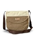 Canvas Messenger Bag, Stylish Unisex Beige Flap Bag for Women & Men, Durable, Spacious, and Perfect for Everyday Use