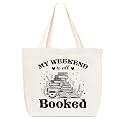 Canvas Tote Bag, Library Shoulder Bag For Reader Bookish Women Friend Bookworm