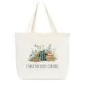 Canvas Tote Bag, Library Shoulder Bag For Reader Bookish Women Friend Bookworm