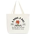 Canvas Tote Bag, Library Shoulder Bag For Reader Bookish Women Friend Bookworm