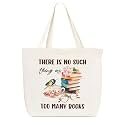 Canvas Tote Bag, Library Shoulder Bag For Reader Bookish Women Friend Bookworm