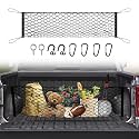 Canvcle Truck Bed Cargo Net for 2019-2025 2026 Dodge Ram 1500 Accessories Envelope Style Mesh Trunk Net Organizer and Storage Stretchable Adjustable Elastic Nylon Rear Cargo Netting with Hooks