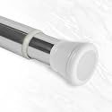 Canway (105-170 CM) Adjustable Curtain Rod Without Drilling White-Silver | Bathroom &amp; Shower Curtain Rod | Heavy Duty Tension Curtain Rod for Bathroom, Window &amp; Kitchen