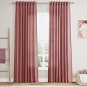 Canyon Rose Linen Curtains 84 Inch Length