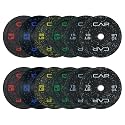 CAP 2-inch Olympic Bumper Plate Weight Set | 100-370 lbs | Multiple Colors | Storage Rack Optional