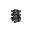CAP Dumbbell Set with Rack, Rubber Coated Hex Free Weight Set | 100–300 lb Options, Vertical Space-Saving Storage for Home Gym Strength Training