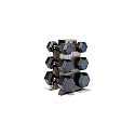 CAP Dumbbell Set with Rack, Rubber Coated Hex Free Weight Set | 100–300 lb Options, Vertical Space-Saving Storage for Home Gym Strength Training