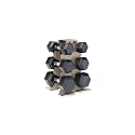 CAP Dumbbell Set with Rack, Rubber Coated Hex Free Weight Set | 100–300 lb Options, Vertical Space-Saving Storage for Home Gym Strength Training