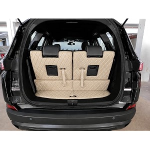 premium 7d boottrunk mats compatible for safari facelift luxury leather double layered matscomplete set 100 waterproof and washable beige