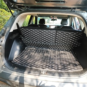 premium 7d boottrunk mats compatible for hector 5 seater luxury leather double layered matscomplete set 100 waterproof and washable black with silver