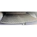 Premium 7D Boot/Trunk Mats Compatible for Ecosport(2017-23)||Luxury Leather Double Layered mats||Complete Set ||100% Waterproof and Washable (Black with Silver)