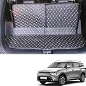Premium 7D Boot/Trunk Mats Compatible for carens 7 Seater||Luxury Leather Double Layered mats||Set of 3Pcs||100% Waterproof and Washable (Black)