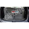 Premium 7D Boot/Trunk Mats Compatible for xuv 700 6 Seater||Luxury Leather Double Layered mats||Set of 3Pcs||100% Waterproof and Washable (Black with Silver)