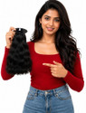 Capillatura Straight Clip-In Human Ponytail l Natural Black l Washable Hair Extension