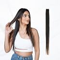 Capilus 100% Indian Natural Human Hair Clip In Color Streaks For Women, Single Clip (20 Inches, Brown,4 Pack)