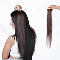 Capilus 100% Indian Natural Human Hair Clip In Color Streaks For Women, Single Clip (12 Inches, Chocolate Brown,2 Pack)