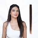 Capilus 100% Indian Natural Human Hair Clip In Color Streaks For Women, Single Clip (14 Inches, Black,2 Pack)