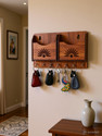 CAPIO ART 2 Mobile Stand WITH KEY Wood Key Holder (7 Hooks, Brown)