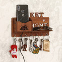 CAPIO ART SWEET HOME Wood Key Holder (7 Hooks, Beige)
