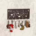 CAPIO ART Wood Key Holder (7 Hooks, Brown)