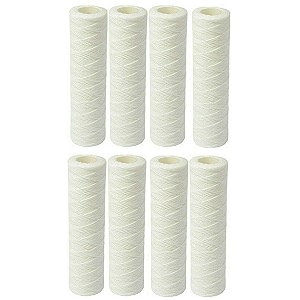 capital commercial ro spun filter cartridge 10 inch  pack of 8  string wound sediment pre filter  compatible with standard ro purifiers  high flow rate  diy installation  long life