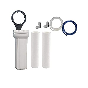 capital 10 inch pre filter housing combo kit  pp spun sediment filter cartridge 5 micron  ro pipe 2 elbow connectors amp housing wrench spanner  water purifier pre filter set for ro uv amp uf systems