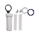 Capital 10 Inch Pre Filter Housing Combo Kit | PP Spun Sediment Filter Cartridge 5 Micron | RO Pipe, 2 Elbow Connectors &amp; Housing Wrench Spanner | Water Purifier Pre Filter Set for RO, UV &amp; UF Systems