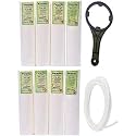 Capital RO Spun Filter Cartridge 10 Inch 5 Micron – Pack of 8 with Pipe &amp; Spanner | PP Sediment Pre Filter for RO Water Purifier | Universal Cartridge for Home Kitchen Use