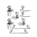 CAPITAL Stainless Steel 8-Piece Bathroom Accessories Set | Towel Bar, Napkin Ring, Soap Dish, Toothbrush Holder &amp; More | Complete Silver Bathroom Fittings Combo | Washroom Accessory