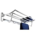 CAPITAL Wall Mounted Stainless Steel Folding Towel Rack for Bathroom | Towel Stand, Hanger, Shelf | Rustproof Bathroom Accessories | Towel Holder for wash Basin self Adhesive