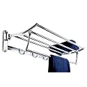 Capital Stainless Steel Folding Towel Rack for Bathroom - Stand/Hanger/Holder with Swivel Bar - Bathroom Accessories (1.5 Feet Long)