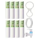 Capital Supreme Quality Sediment Removal PP/Spun Filter Cartridge 10 Inch 5 Micron + 2 Meter Pipe + RO Tap + Double Wrench Spanner Key (Combo Pack of 8)