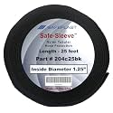 Caplugs PTPS Series – Safeplast Safe-Sleeve Nylon Hose Sleeve, Black Polyester, 1.25" ID x 25' L Abrasion Reduction, Burst and UV Guard, Fire Safe, MSHA Approved (204c25BK)