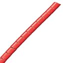 Caplugs R90SSG66-RED PTPW Series, Pig's Tail Spiral Protective Wrapping, Red High-Density Polyethylene (HD-PE), to Fit 3" Hose Size, Hose Range 3.15"- 4.30", 66' Length (R90SSG66REDQ1)