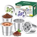 CAPMESSO 4 Reusable K Cups for Keurig 5-Hole Supreme, K Slim &amp; K Duo Gen 2