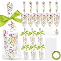 Capoda 12 Sets Floral Garden Shovels Bulk Gardening Gift for Women Garden Tools Floral Hand Heavy Duty Christmas Trowels Thank You Cards with Bags for Mom Gift Birthday Teacher(Green,Classic)